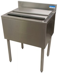 BK Resources UB4-18-IB36 Stainless Steel Underbar Insulated Ice Bin with Sliding Lid 18" x 36" - 100 lb./Capacity