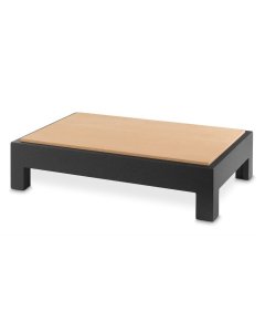 Vollrath V904850 Cubic Display Cutting Board Table with Full-Size Wood Cutting Board and Black Short-Height Table 20-7⁄8"W x 12-3⁄4"D x 4-11⁄16"H