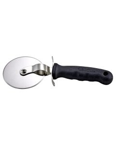Winco VP-316 Pizza Cutter with 4" Dia. Stainless Steel Wheel Blade and Black Soft Grip Handle - 72/Case