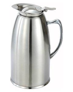 Winco VSS-508 Stainless Steel Double Wall Insulated Pitcher / Beverage Server with Hinged Top 20 oz. - 12/Case