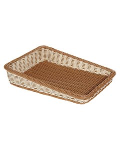 GET WB-1514-TT Designer Polyweave Bread & Bun Cascading Basket 23-1/2" x 17-1/2" x 4-3/4" & 2-1/2"H - Two-Tone - 6/Case