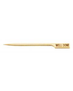TableCraft WELLDONE "Well Done" 3-1/2" Bamboo Temperature Meat Marker Pick - 100/Pack