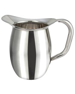 Winco WPB-2 Deluxe Stainless Steel Bell Pitcher with Mirror Finish 2 qt.