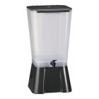 TableCraft 1053 Polypropylene Non-Insulated Beverage Dispenser with Translucent Single Bowl and Black Base 5 gal.