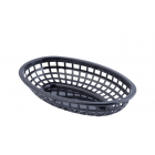 TableCraft 1074BK Classic Basket - 9 1/4" x 6 " x 1 3/4", Polyethylene, Oval, Black