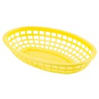TableCraft 1074Y Classic Polyethylene Oval Basket 9-3/8" x 6-1/4" x 1-7/8"H - Yellow - 36/Case