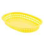 TableCraft 1076Y Chicago Polyethylene Oval Platter Basket 10-1/2" x 7-1/4" x 1-1/2"H - Yellow - 36/Case