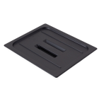 Cambro 10CWCH110 Camwear Food Pan Cover - Full Size, Flat, Handle, Black - 6/Case