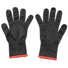 TableCraft 11207 The Protector Ambidextrous Blended Material Cut Resistant Glove - Black w/ Red Wrist Band - X-Small - 1/Pair