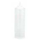 TableCraft 112C-1 Standard Polyethylene Squeeze Bottle with Natural Cone Tip Top and 38 mm Opening 12 oz.  - Clear