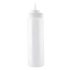 TableCraft 12463C Widemouth Polyethylene Squeeze Bottle with Natural Cone Tip and 63 mm Opening 24 oz. - Clear - 12/Case