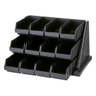 Cambro 12RS12110 Condiment Organizer w/ (12) Bins - Black