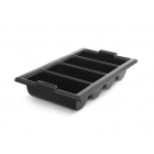 Vollrath 1375-06 4 Compartment Cutlery Bin - Plastic, Black - 12ea/Case