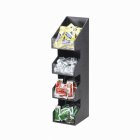 Cal-Mil 1423 Classic Four Tier Black Condiment Organizer / Display with Clear Bin Fronts 5-1/4" x 6-3/4" x 21"