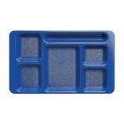 Cambro 1596CW186 Plastic Rectangular Tray w/ (6) Compartments, 9" x 15", Navy Blue - 24ea/Case