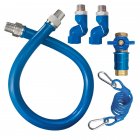 Dormont 1675KITCF2S48 Blue Hose Moveable 48" Gas Connector Kit with 3/4" Male/Male Couplings and 2 Swivels