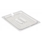 Cambro 20CWCHN135 Camwear Polycarbonate Food Pan Lid with Handle & Spoon Notch - 1/2 Size - Clear