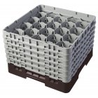 Cambro 20S1114167 Camrack 20-Compartment Full Size Glass Rack with (6) Soft Gray Extenders 11-3/4"H - Brown - 2/Case