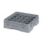 Cambro 20S318151 Camrack 20-Compartment Full Size Glass Rack with (1) Soft Gray Extenders 3-5/8"H - Soft Gray - 5/Case
