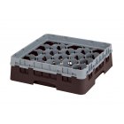 Cambro 20S318167 Camrack 20-Compartment Full Size Glass Rack with (1) Soft Gray Extenders 3-5/8"H - Brown - 5/Case