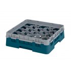Cambro 20S318414 Camrack 20-Compartment Full Size Glass Rack with (1) Soft Gray Extenders 3-5/8"H - Teal - 5/Case