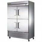 True T-49F-4-HC 2-Section Left/Right Hinged 4 Solid Half Door Reach-In Freezer 54" - 115v