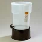 Carlisle 222903 Polypropylene Round Non-Insulated Beverage Dispenser with Single Bowl & Black Base 5 Gal. - Translucent