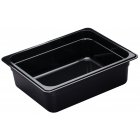 Cambro 24CW110 Camwear Polycarbonate Food Pan 4" Deep - 1/2 Size - Black