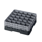 Cambro 25S534110 Camrack 25-Compartment Full Size Low Profile Glass Rack with (2) Soft Gray Extenders 6-1/8"H - Black - 4/Case