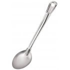 Browne 2760 Conventional Heavy Gauge Stainless Steel Solid Serving Spoon with Reinforced Grooved Handle 13"