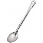 Browne 2770 Conventional Heavy Gauge Stainless Steel Solid Serving Spoon with Reinforced Grooved Handle 15"