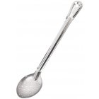 Browne 2772 Conventional Heavy Gauge Stainless Steel Perforated Serving Spoon with Reinforced Grooved Handle 15"