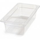 Carlisle 3066107 StorPlus Polycarbonate Food Pan 4" Deep - 1/3 Size - Clear