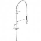Fisher 34207 Deck Mount Pre-Rinse Faucet with Flexible Gooseneck Nozzle, Wall Bracket and Add-On-Faucet with 14" Spout