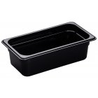 Cambro 34HP110 H-Pan Plastic High Heat Food Pan 4" Deep - 1/3 Size - Black