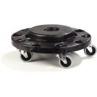 Carlisle 3691103 Bronco Round Waste Container Trash Can Dolly 20, 32, 44 and 55 Gallon - Black