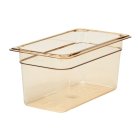 Cambro 36HP150 H-Pan Plastic High Heat Food Pan 6" Deep - 1/3 Size - Amber