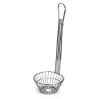 TableCraft 4039 Chrome-Plated Round Taco Salad Bowl Fry Basket with 15"L Handle 5-1/2"W x 5"D - 4/Case