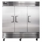 True TS-72F-HC 3-Section Left/Right/Right Hinged 3 Solid Door Reach-In Freezer 78" - 72 cu. ft. - 115v