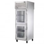 True STA1RPT-2HG-1S-HC Spec Series 1-Section 2 Glass Half Door Front / 1 Solid Door Rear Pass-Thru Refrigerator 27" - 31 cu. ft. - 115v