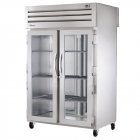 True STG2RPT-2G-2S-HC Spec Series 2-Section Glass Door Front / Solid Door Rear Pass-Thru Refrigerator 52" - 115v