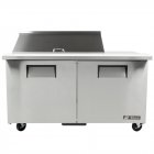 True TSSU-60-18M-B-HC 2-Section 2 Door Mega Top Refrigerated Salad/Sandwich Prep Table 60" - Holds (18) 1/6 Size Pans - 115v