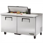 True TSSU-60-10-HC 2-Section 2 Door Refrigerated Salad/Sandwich Prep Table 60" - Holds (10) 1/6 Size Pans - 115v