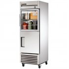 True T-23-1-G-1-HC~FGD01 1-Section Right Hinged 1 Glass Top / 1 Solid Bottom Half Door Reach-In Refrigerator 27" - 115v