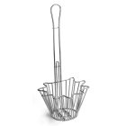 TableCraft 44080 Chrome-Plated Star Shape Taco Salad Bowl Fry Basket with 18"L Handle 7-1/2"W x 5"D - 4/Case
