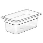 Cambro 44CW135 Camwear Polycarbonate Food Pan 4" Deep - 1/4 Size - Clear