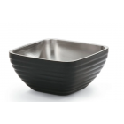 Vollrath 4763260 1 4/5 qt Square Insulated Bowl - Stainless, Black - 12ea/Case