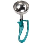 Vollrath 47389 Jacob's Pride Standard Length Disher with Teal Squeeze Handle 6 oz. - Size 5 - 12/Case
