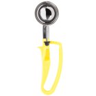 Vollrath 47396 Jacob's Pride Standard Length Disher with Royal Yellow Squeeze Handle 1.8 oz. - Size 20 - 12/Case