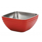 Vollrath 4761955 3/4 Qt. Fire Engine Red Square Beehive Double Wall Serving Bowl - 6ea/Case